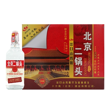 北京二锅头 小方瓶红标 12瓶装